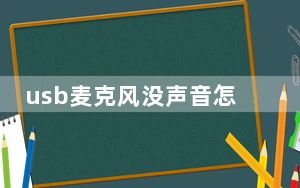 usb麦克风没声音怎么设置_麦克风没有声音怎么设置