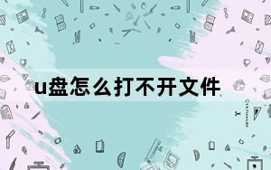 u盘怎么打不开文件_u盘怎么打不开