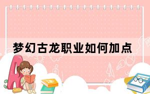 梦幻古龙职业如何加点_梦幻古龙什么是职业加点