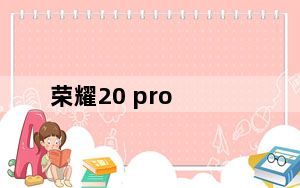 荣耀20 pro_荣耀20 pro