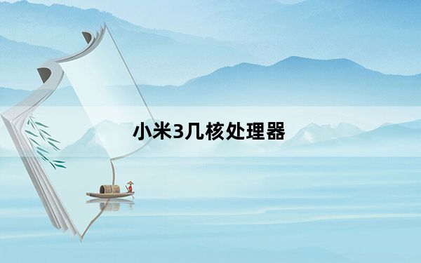 小米3几核处理器_小米3几核
