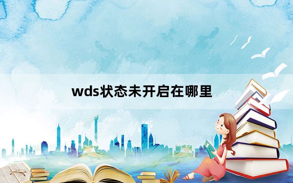 wds状态未开启在哪里_wds状态