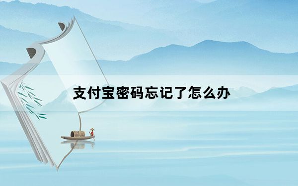 支付宝密码忘记了怎么办_支付宝密码忘记了怎么办