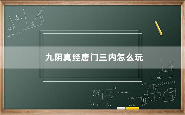 九阴真经唐门三内怎么玩_《九阴真经》唐门内功和套路攻略