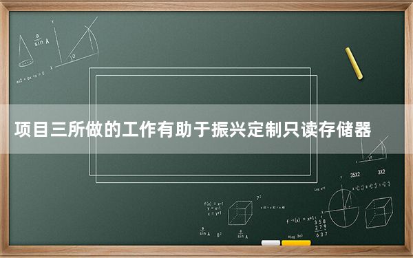 项目三所做的工作有助于振兴定制只读存储器社区