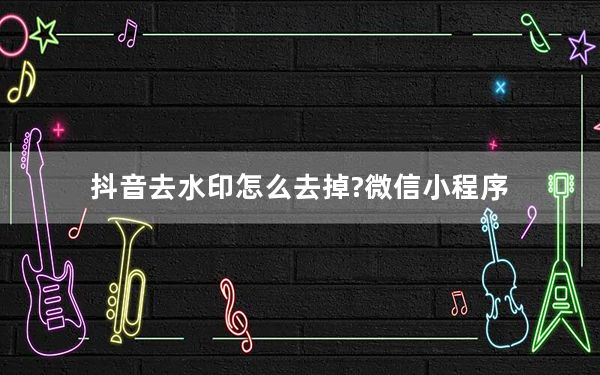 抖音去水印怎么去掉?微信小程序_抖音去水印怎么去掉