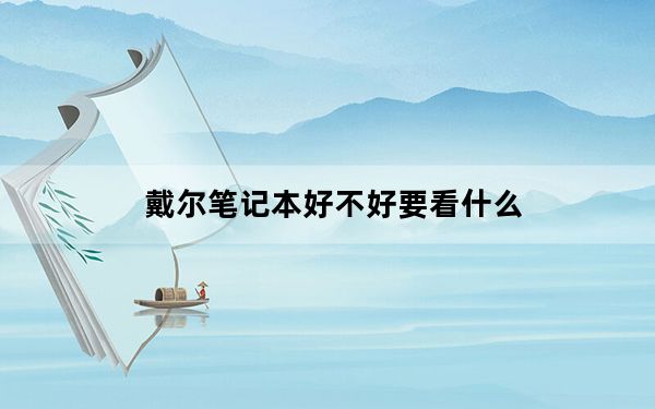 戴尔笔记本好不好要看什么_戴尔笔记本好不好