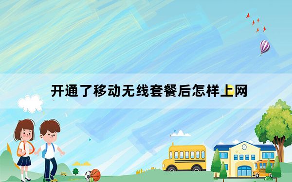 开通了移动无线套餐后怎样上网_移动无线上网卡资费套餐