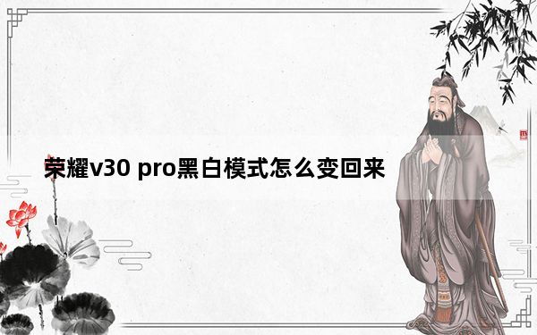 荣耀v30 pro黑白模式怎么变回来_华为荣耀v30黑白模式怎么关闭
