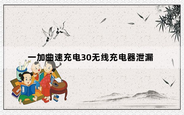 一加曲速充电30无线充电器泄漏