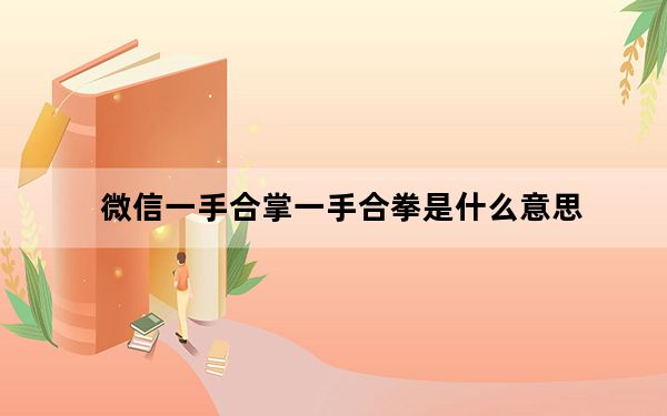 微信一手合掌一手合拳是什么意思_微信双手合掌是什么意思