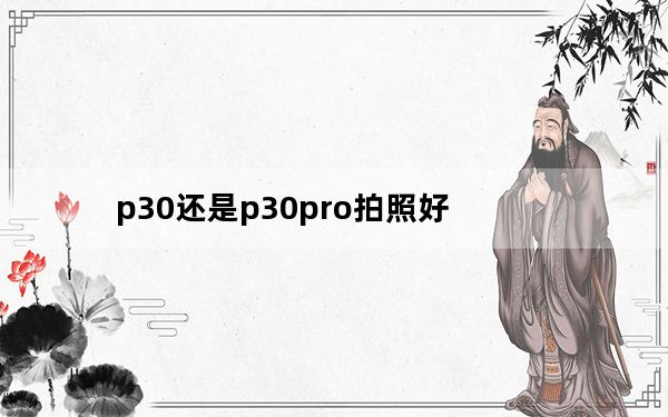 p30还是p30pro拍照好_华为p30和p30pro的拍照效果差别大吗