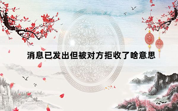 消息已发出但被对方拒收了啥意思_消息已发出但被对方拒收什么意思