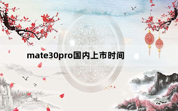 mate30pro国内上市时间_mate30pro上市日期