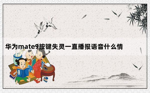 华为mate9按键失灵一直播报语音什么情况_华为mate9定时亮还发出嘀的声音