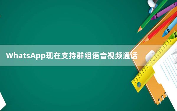 WhatsApp现在支持群组语音视频通话