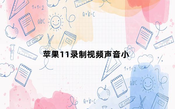 苹果11录制视频声音小_苹果11录制视频怎么没声音