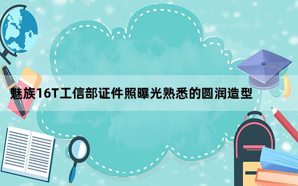 魅族16T工信部证件照曝光熟悉的圆润造型