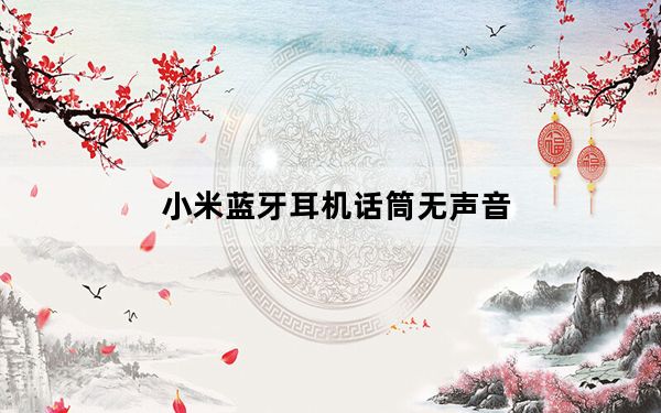 小米蓝牙耳机话筒无声音_小米蓝牙耳机话筒不能说话