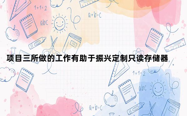 项目三所做的工作有助于振兴定制只读存储器社区