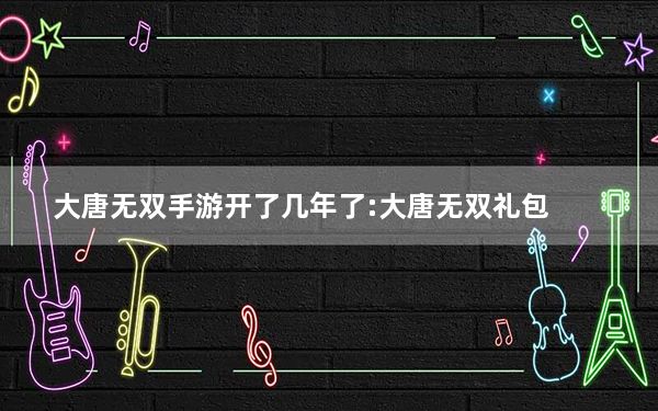 大唐无双手游开了几年了:大唐无双礼包_《大唐无双2》多玩礼包介绍